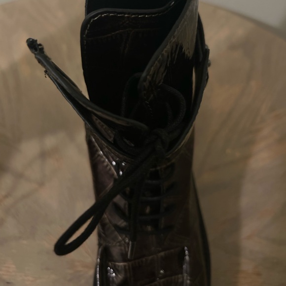 Dana Combat Boot In Black/ Bronze - Picture 2 of 5